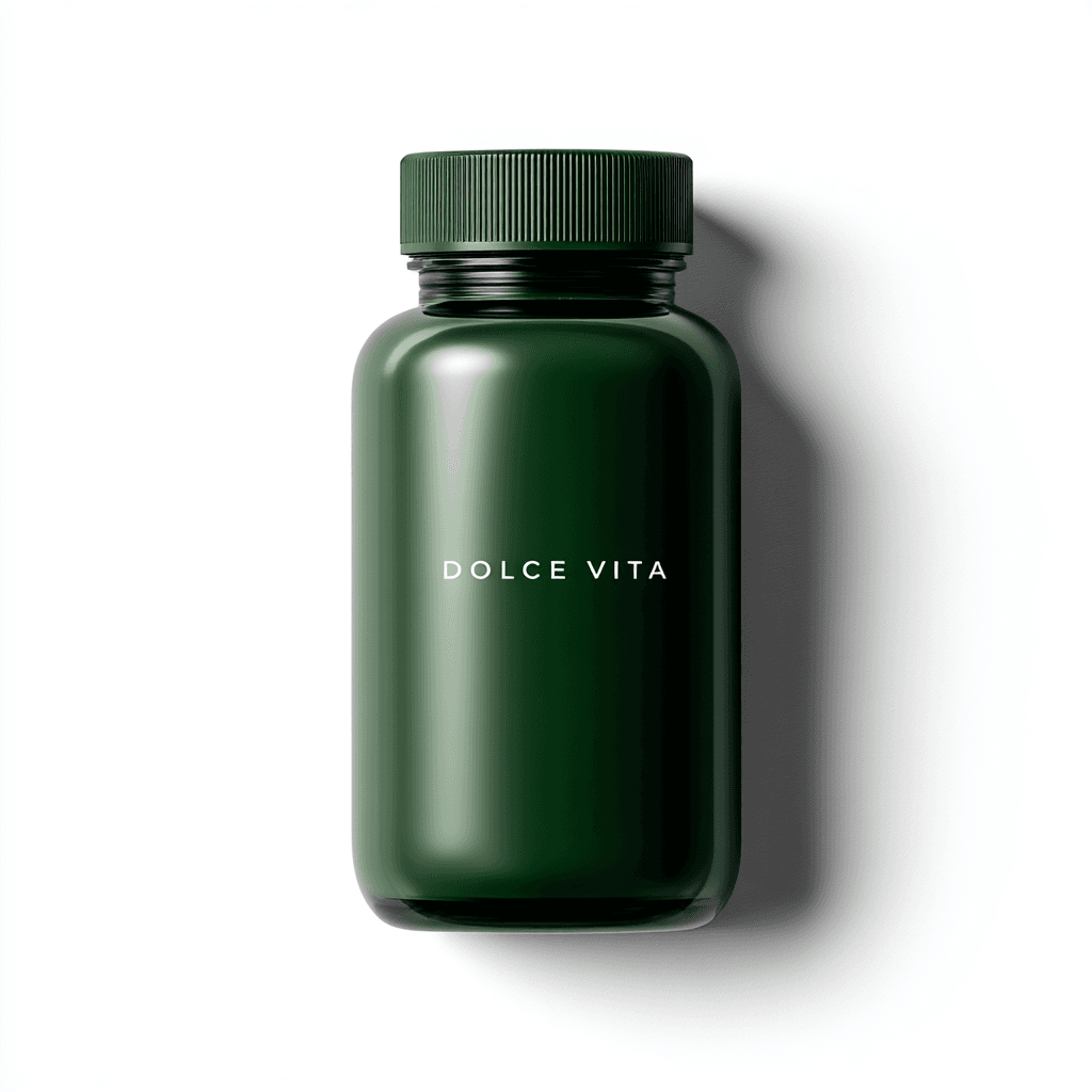 Reference style — Dolce Vita Multivitamin bottle on white